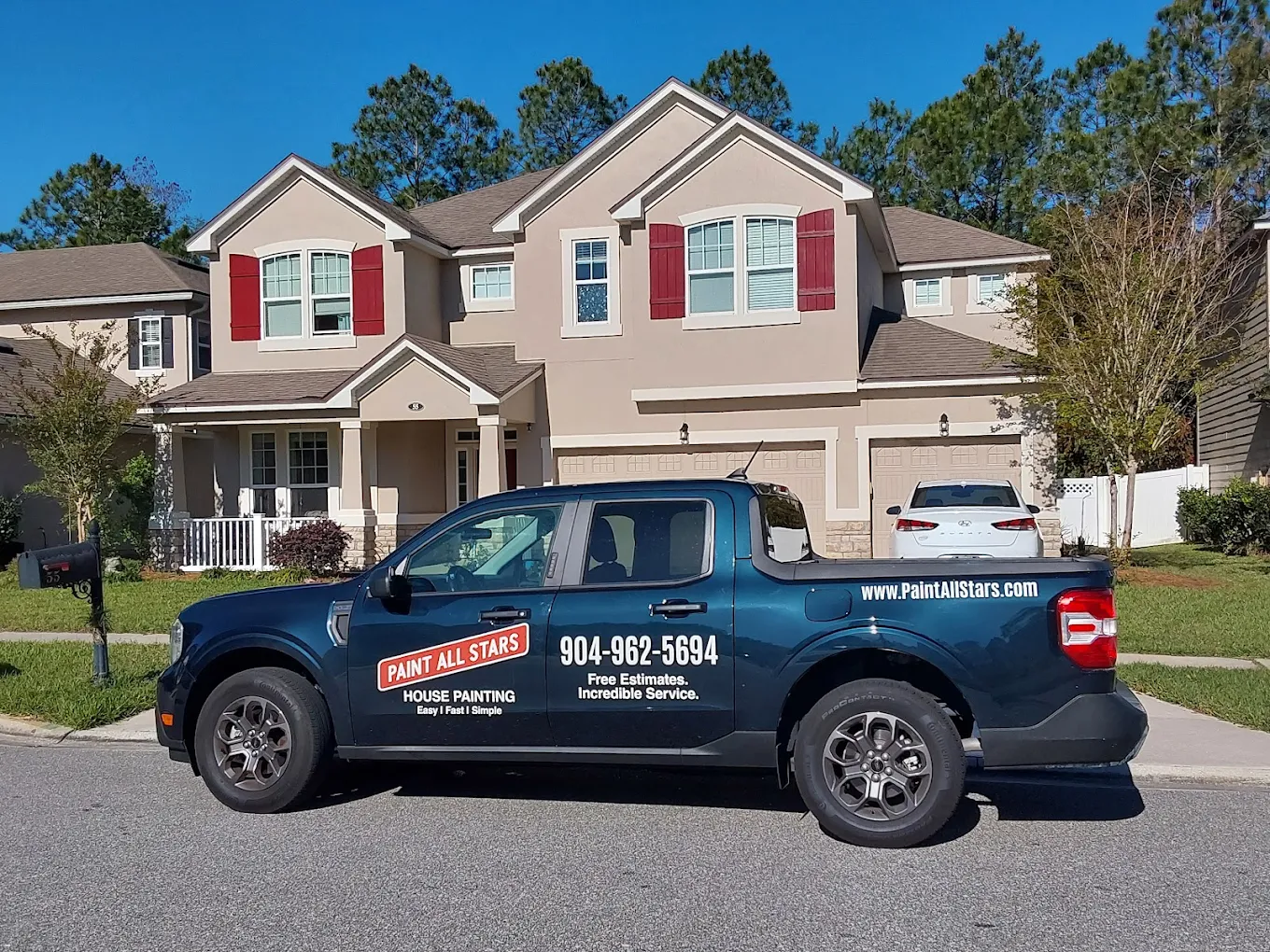 PSA car in front of home
